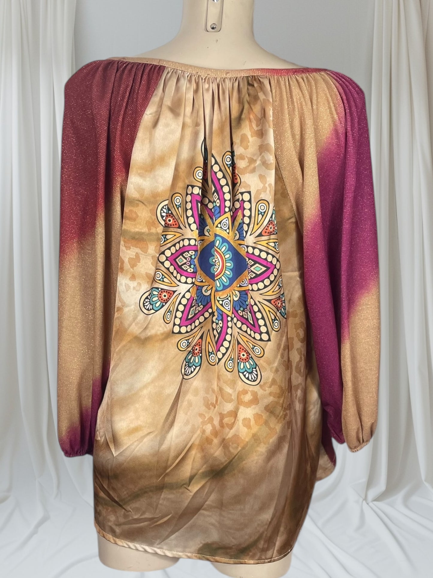 Tunique dégradée avec motif mandala - 3 coloris disponibles