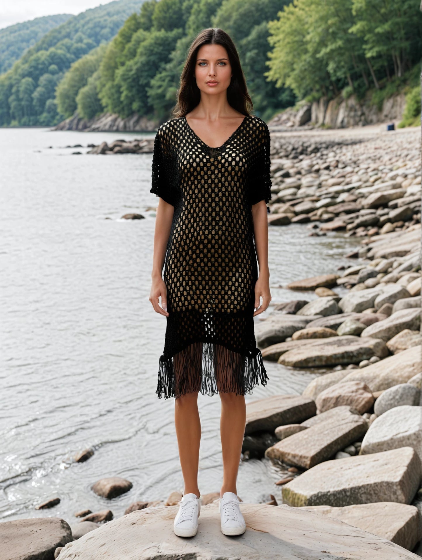 🌊 Robe Filet à Franges – Esprit Bohème Chic ✨