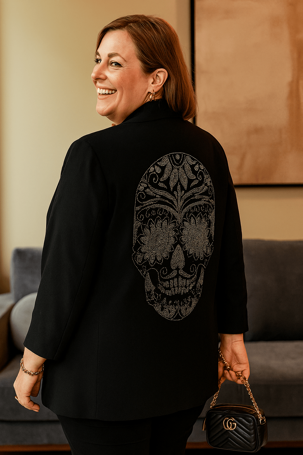 💀✨ Blazer Skull Strass – L’élégance rebelle ✨💀 - Mam’s Ailes