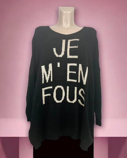 Pull oversize Je m'en fous