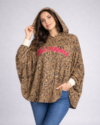 Sweat California manches chauve-souris à capuche couleur camel