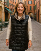 Doudoune longue sans manches réversible noir léopard femme – Mam’s Ailes