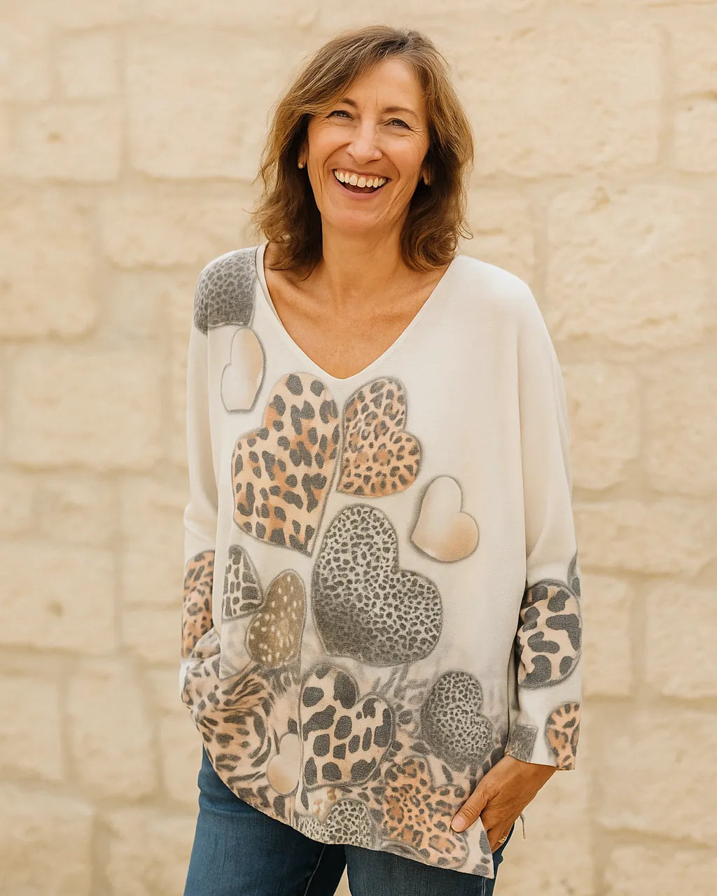 Pull chaud femme mélange laine viscose oversize