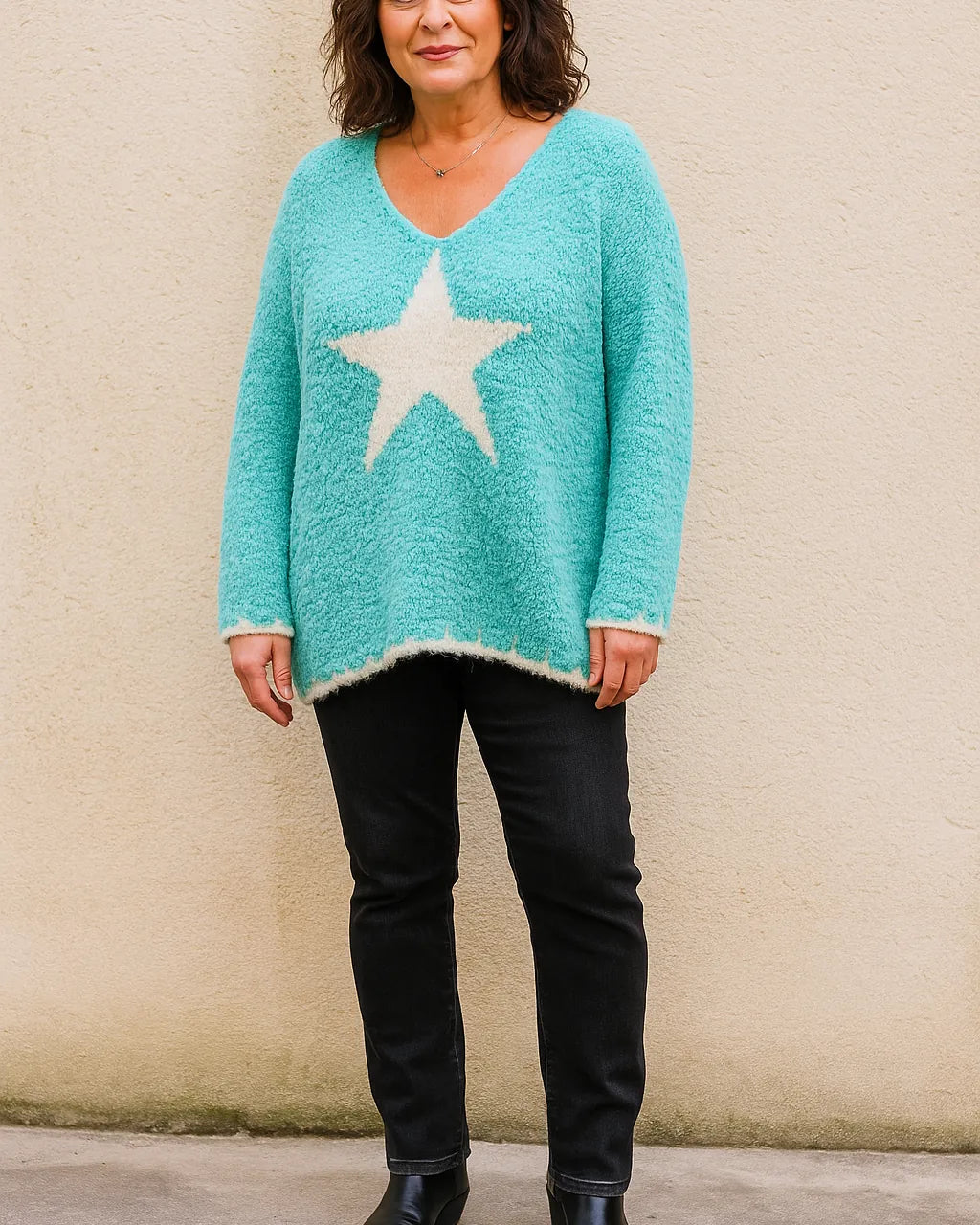 Pull oversize 38-48 Italie Mam’s Ailes turquoise