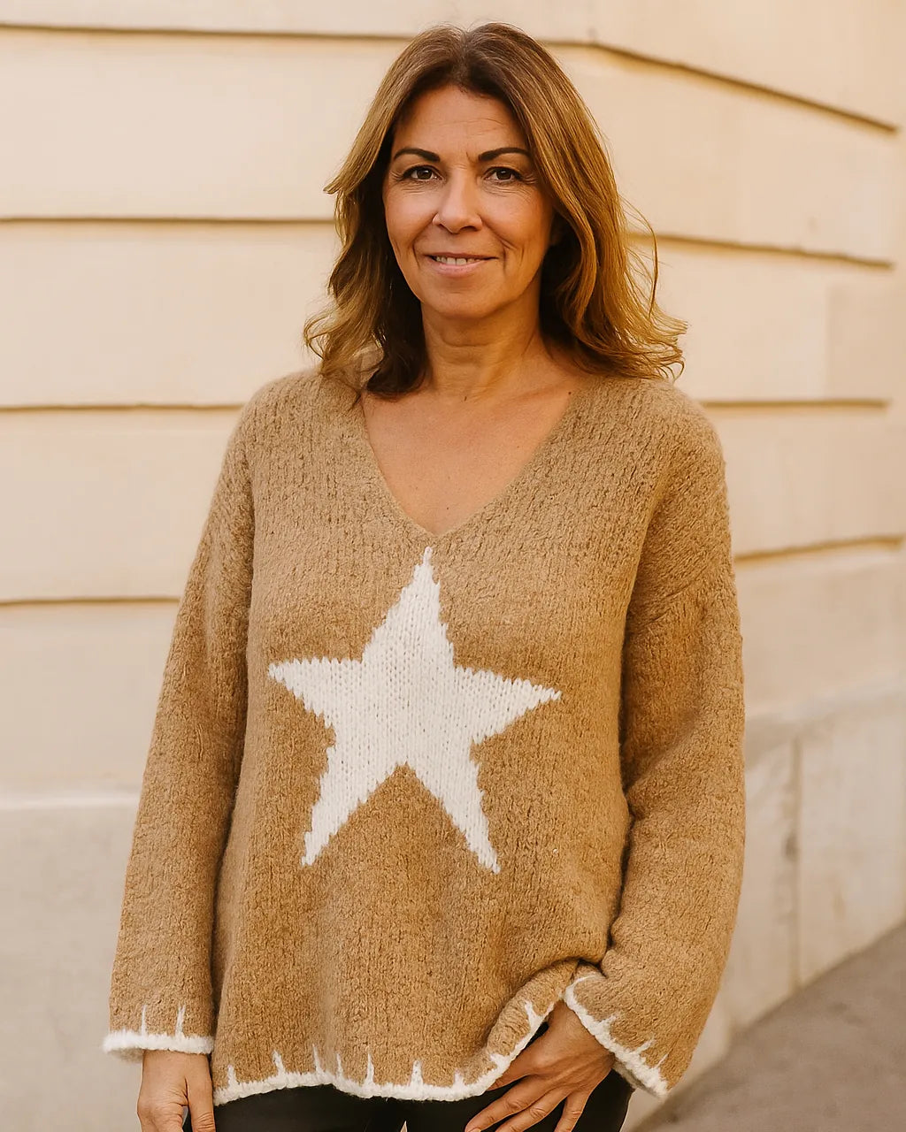 Pull oversize 38-48 Italie Mam’s Ailes camel