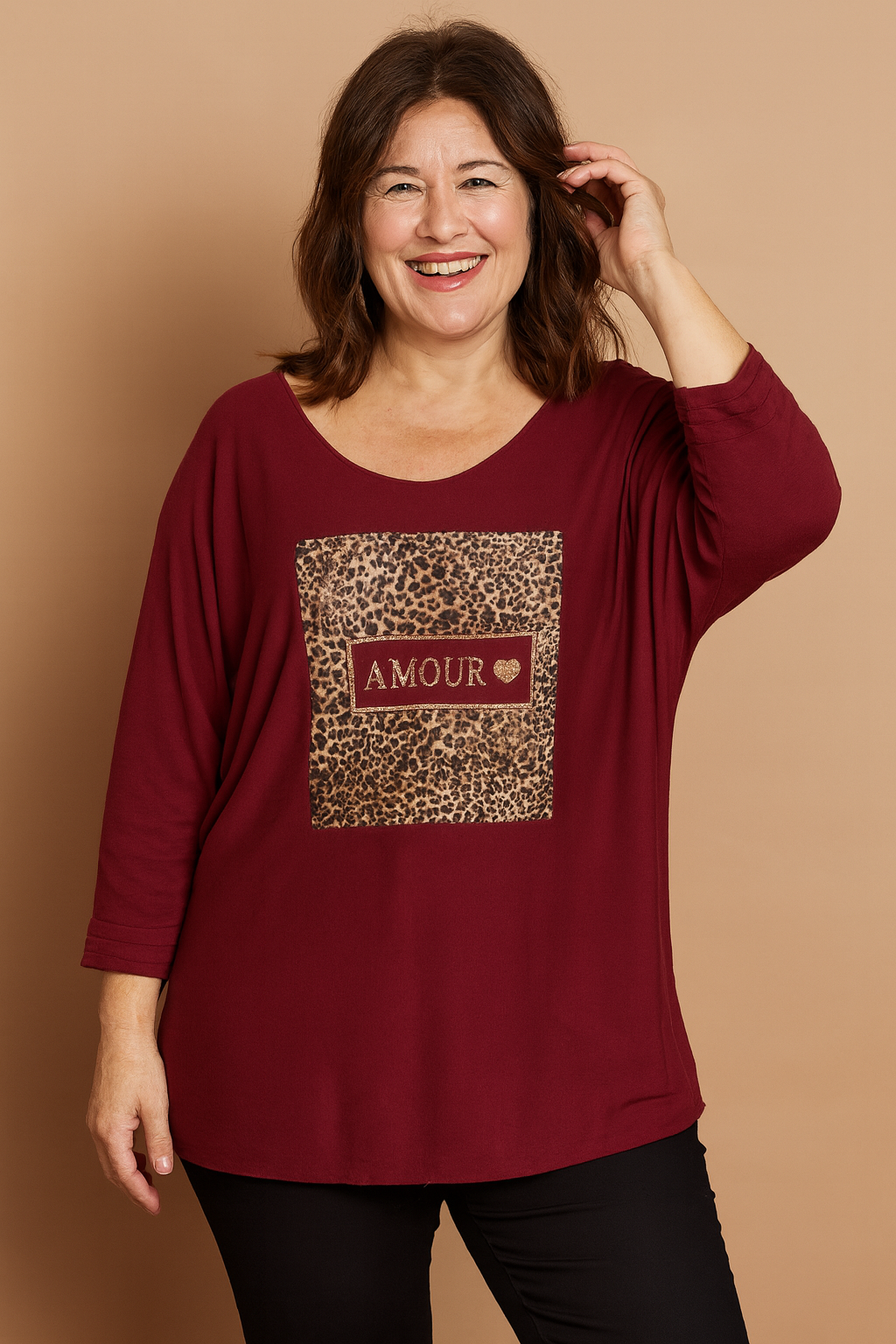 Pull Amour maille douce Italy bordeaux