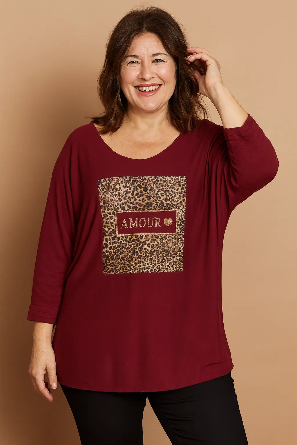 Pull Amour maille douce Italy bordeaux