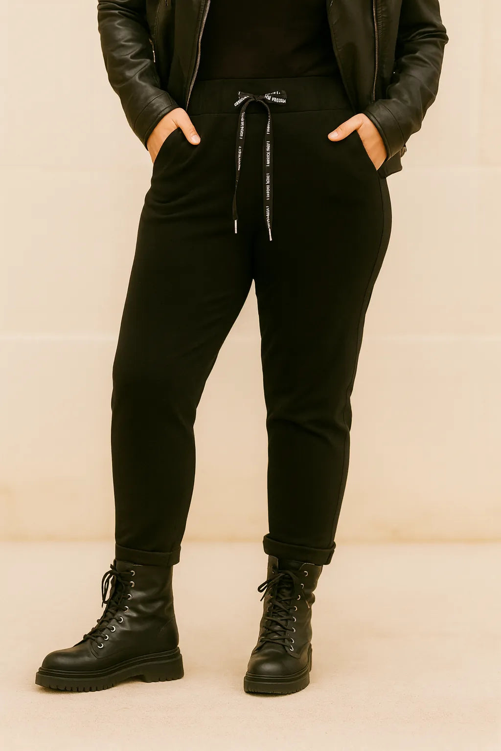 pantalon style sport chic femme noir