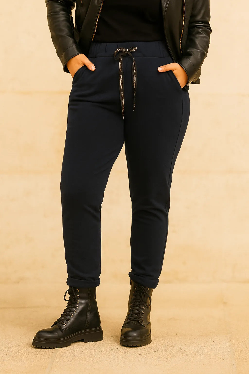 pantalon femme extensible viscose marine