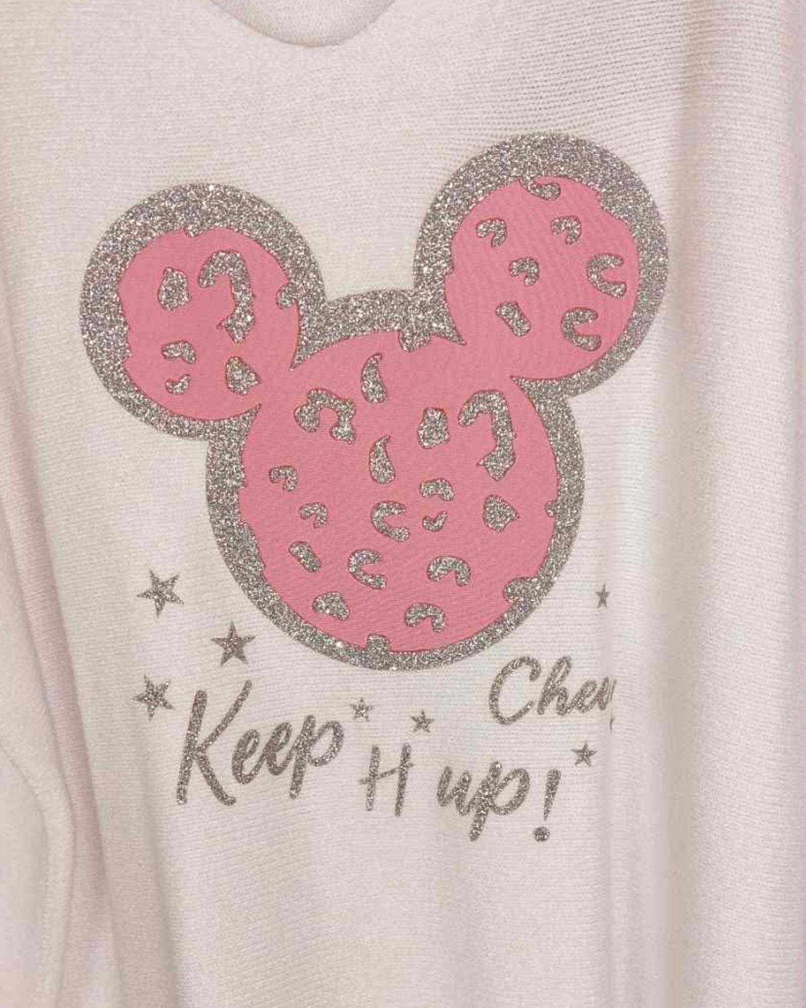 Pull fun femme Disney chic oversize à sequins argentés