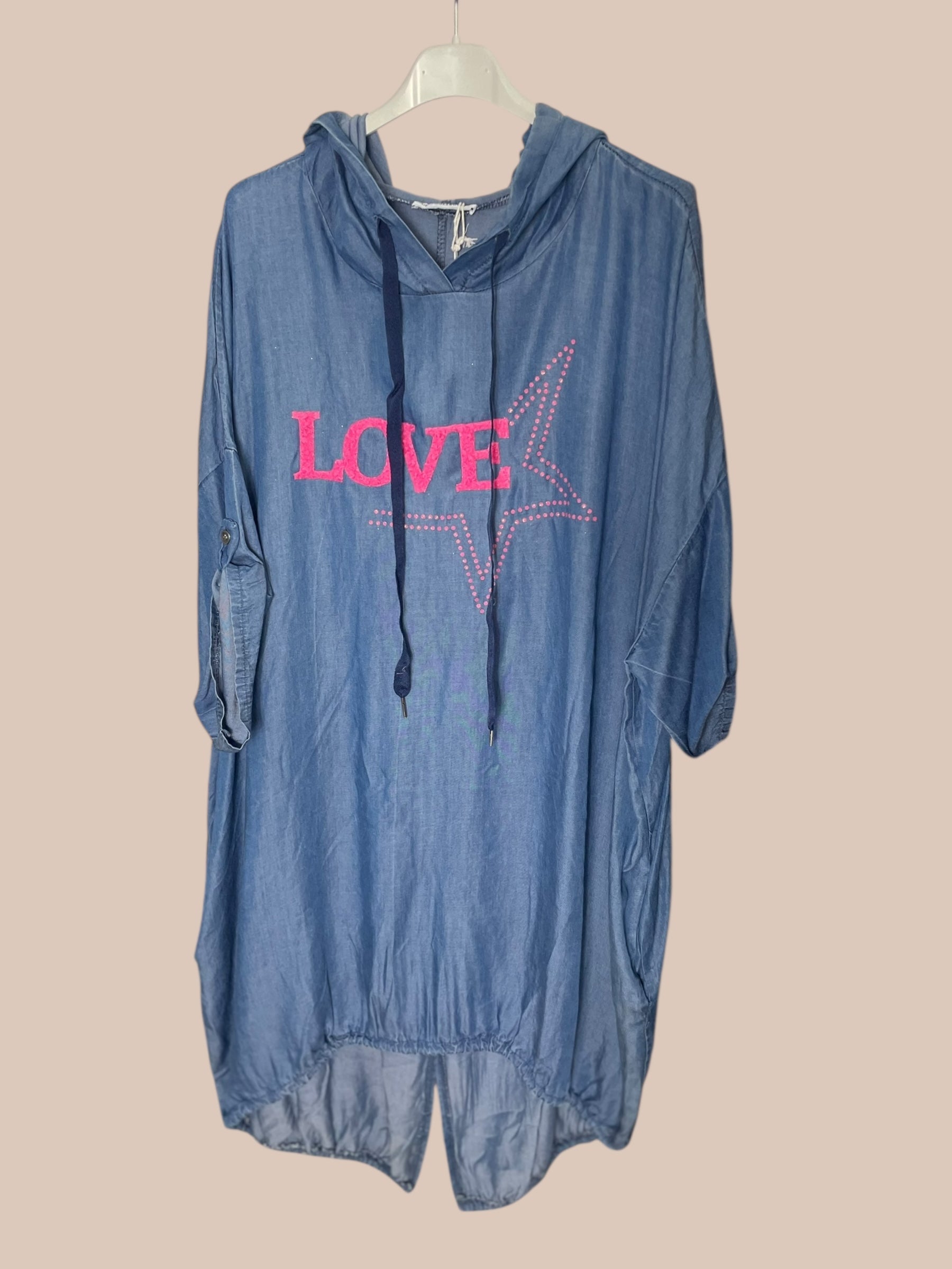 tunique robe effet jean femme grande taille lyocell made in italy