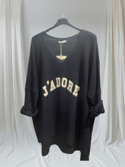 Pull j'adore oversize