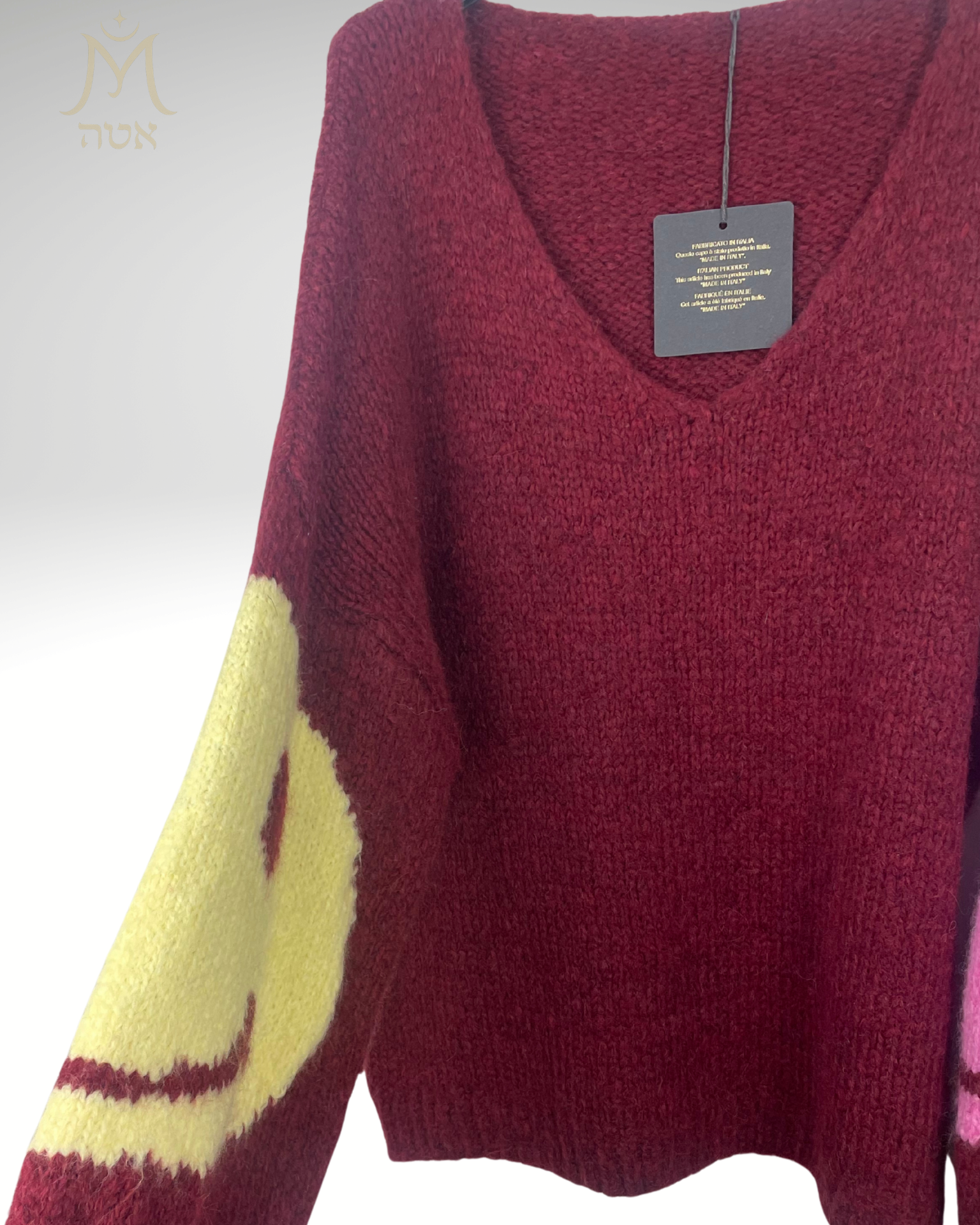 Détail smiley jaune pâle sur manche – Mam’sailes