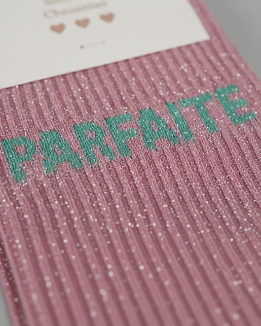 Chaussettes « Parfaite » Paillettes – Message Fun – Mademoiselle Citron – 36-42