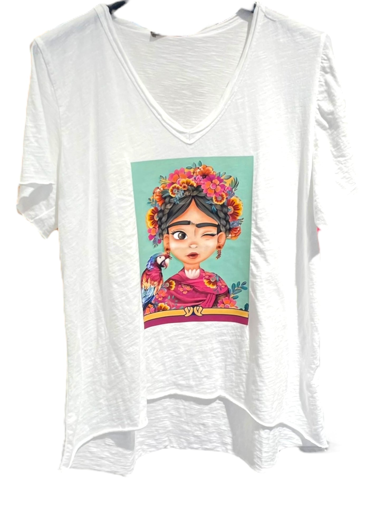 ✨ Tee-shirt blanc Frida Kahlo – Style Artistique & Tendance ✨