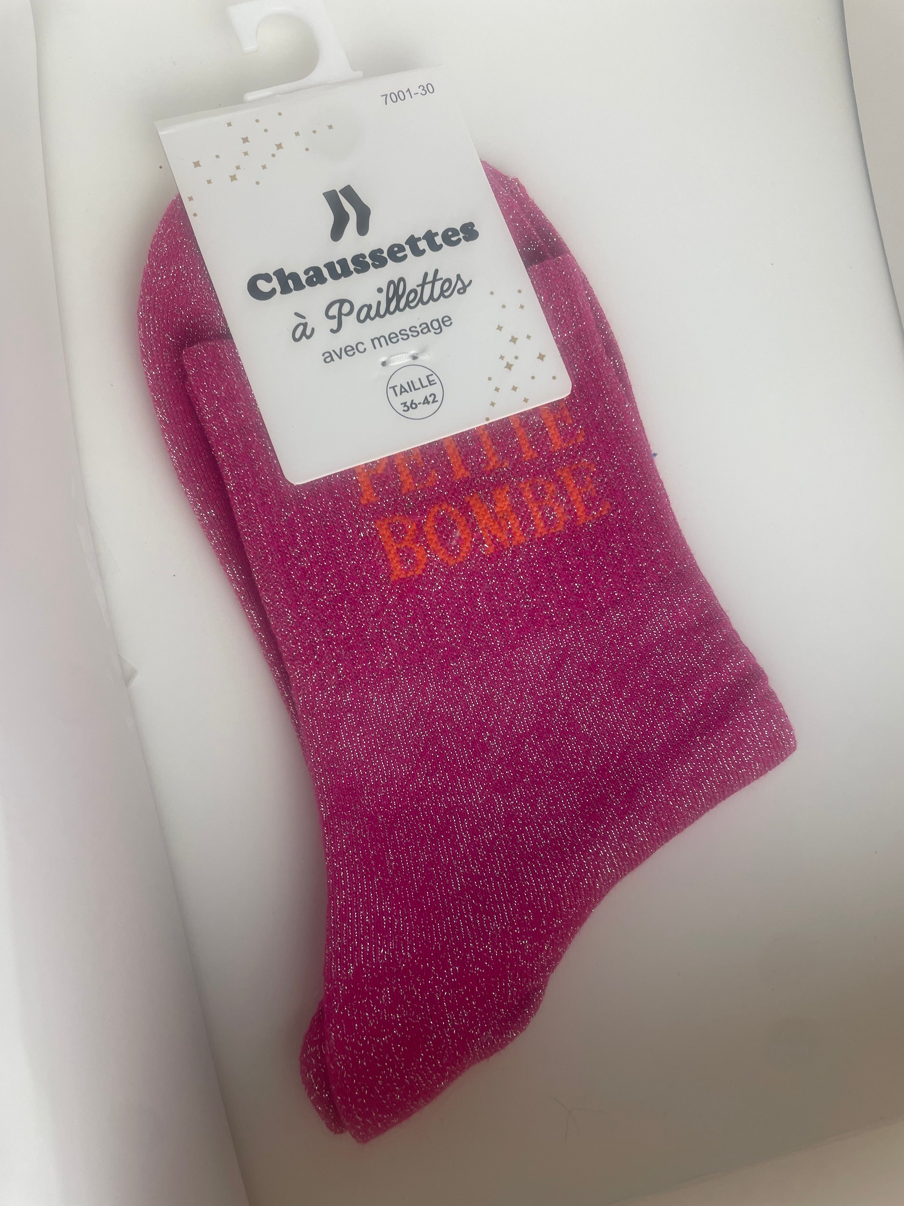 Coloris fushia bleu rouge chaussettes Petite Bombe – palette colorée
