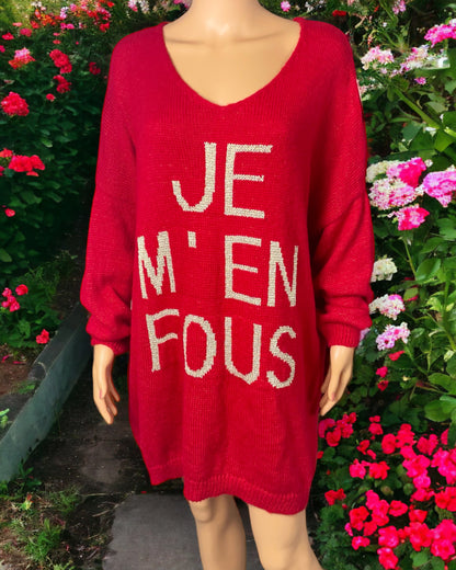 Pull oversize Je m'en fous