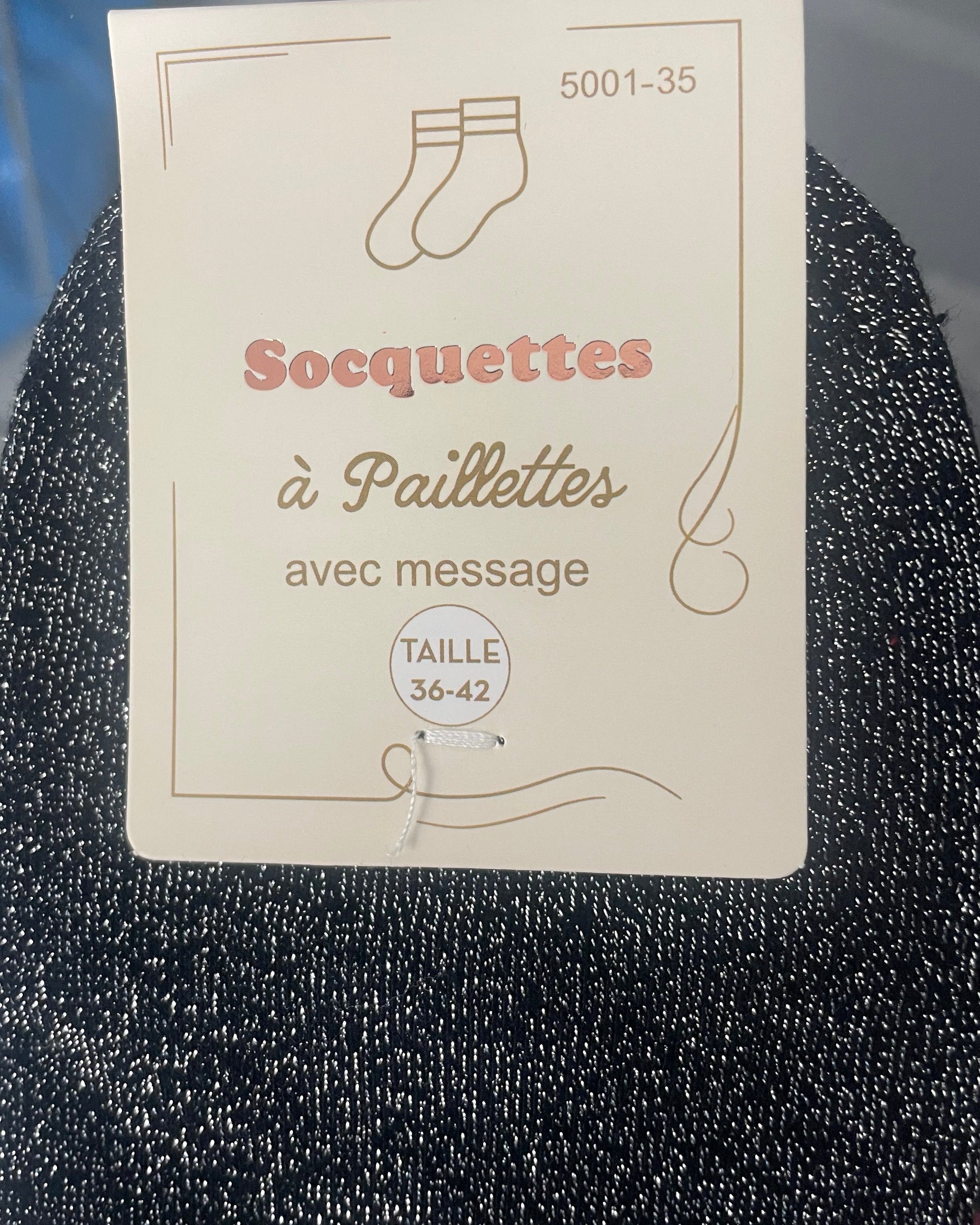 Socquettes Petite conne paillettes message décalé humour coton