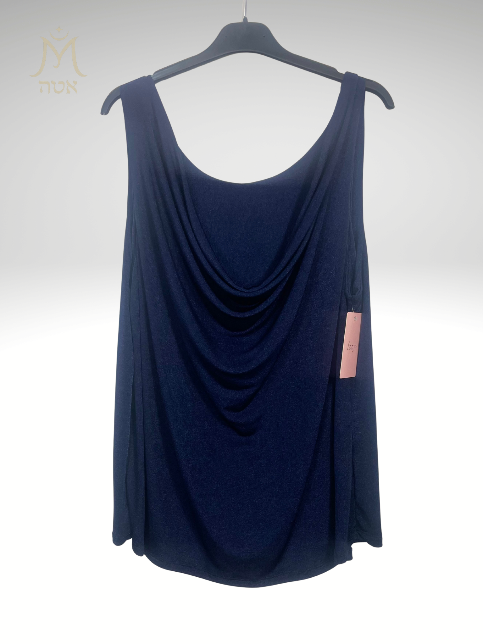 Top satiné marine made in Italy – vue complète – Mam’sailes