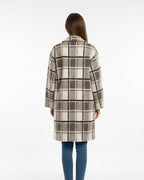 Manteau surchemise carreaux polyester recyclé PCR made in Italy vue dos