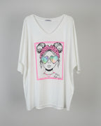 Tee-shirt Romy Mini Style Icon – Cœurs Sequins – Strass – Made in Italy – 38-52