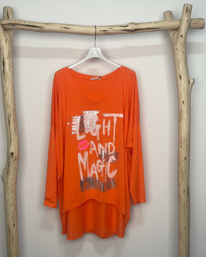 Tunique Light and Magic lèvres roses dos long 85x81/91 cm made in Italy