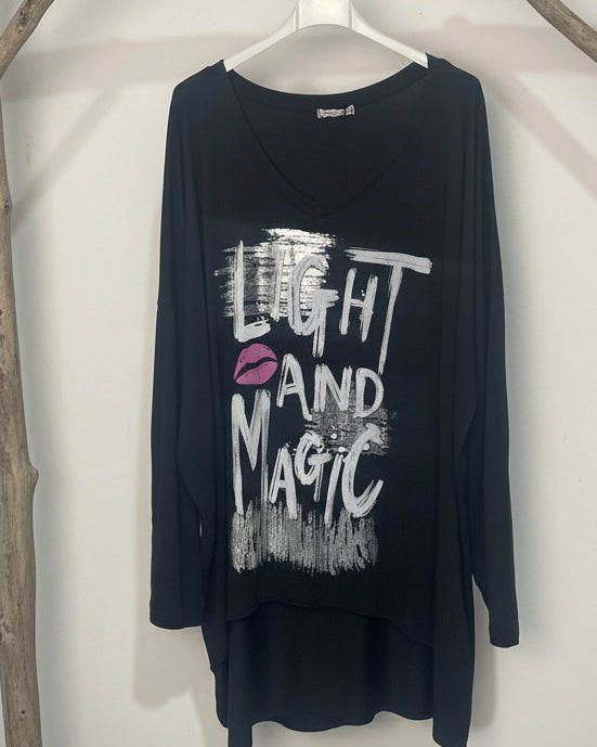 Tunique Light and Magic lèvres roses grande taille 42-56 made in Italy