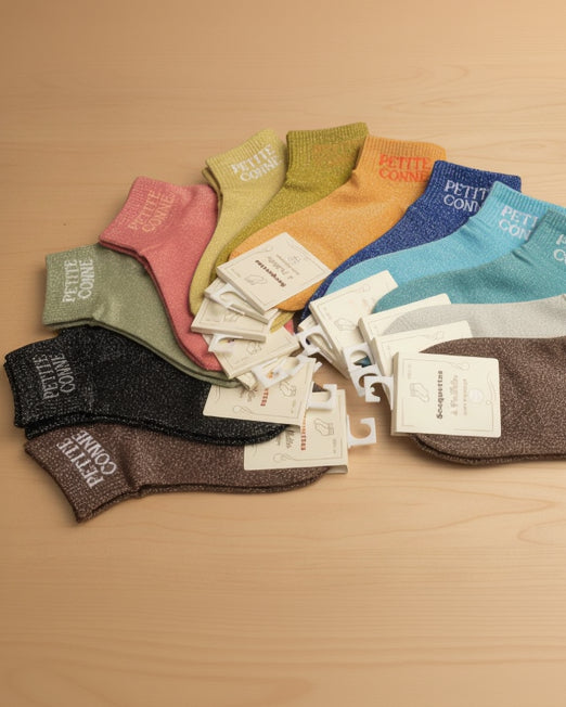 Socquettes Petite conne paillettes métallisées cadeau fun 36-42