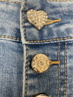 Jean Gwen Karostar – 4 Boutons Bijou – Bas Effiloché – 38-48 (Taille Grand)