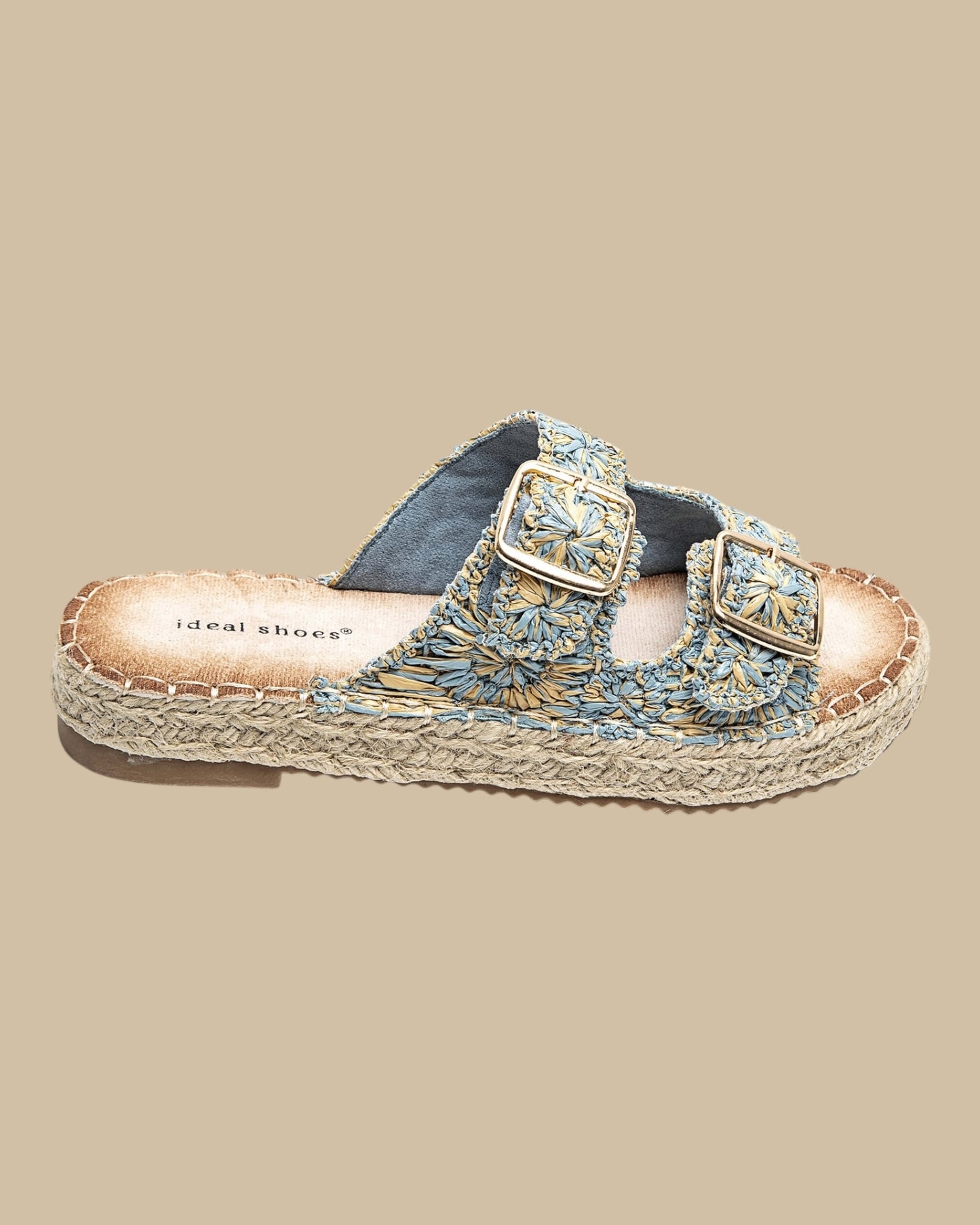 Sandales Divine – Mules Bohème en Dentelle –  Bleu