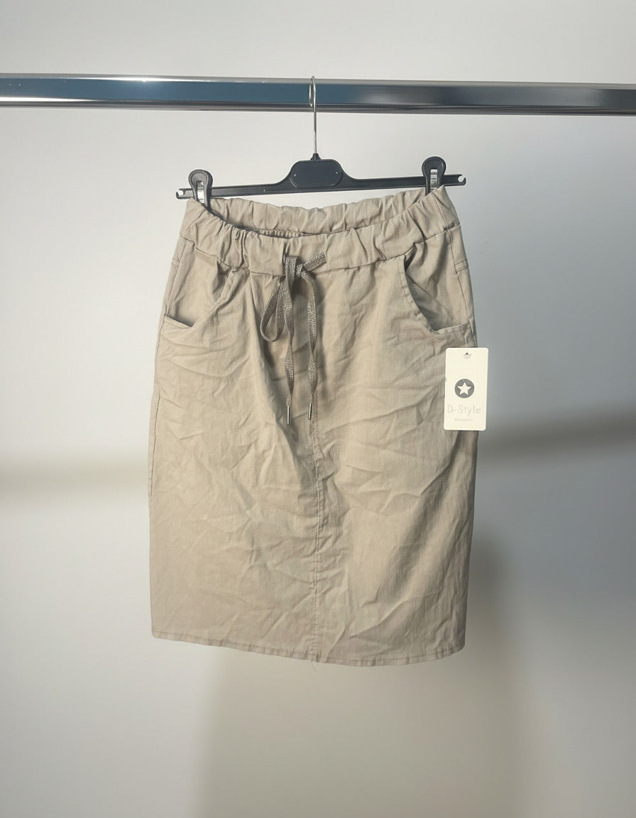 Jupe fluide beige made in Italy femme