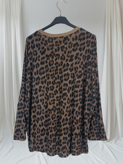 Pull Coeur Leopard