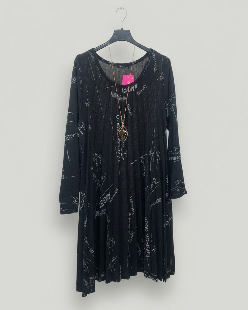 Robe fluide noire extensible 36-50 italienne