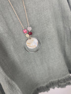 Détail matière coton gaufré aéré volant froufrou top bohème kaki qualité italienne Made in Italy