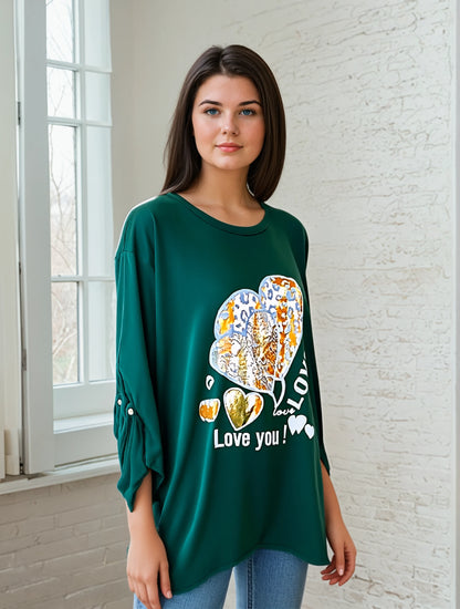 Tunique Love - Taille unique jusqu'au 52 | Confort et style