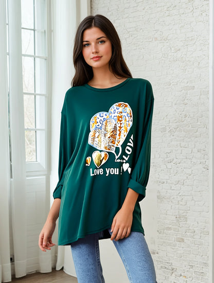 Tunique Love - Taille unique jusqu'au 52 | Confort et style