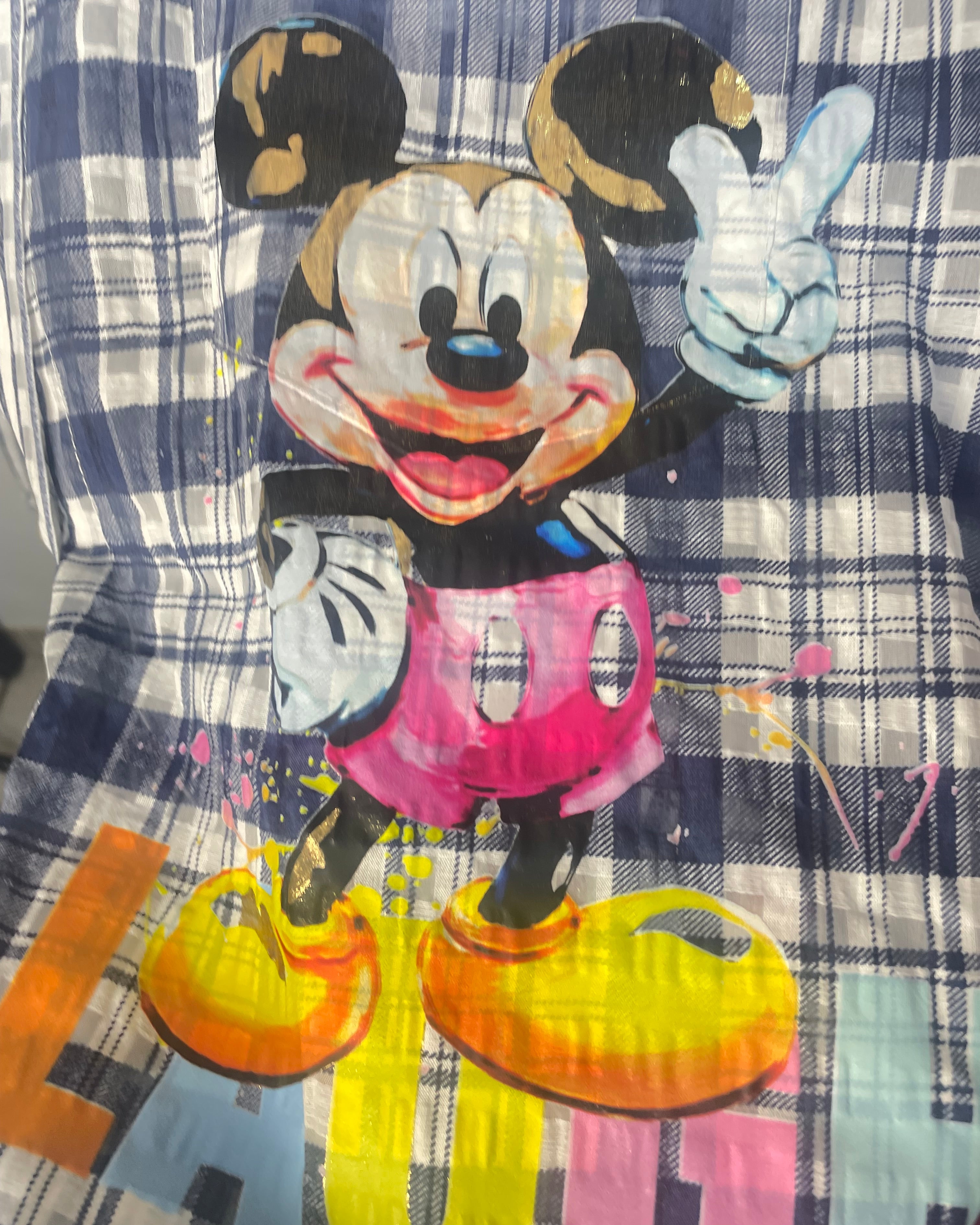 Détails Mickey mix rayures carreaux viscose made in Italy 36-52