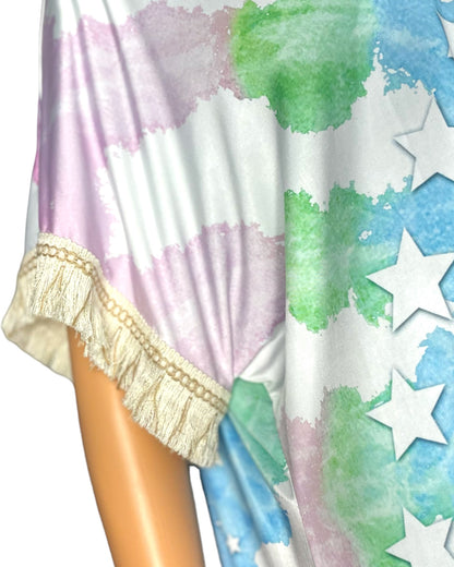 Kimono long en satin pastel élégant et fluide