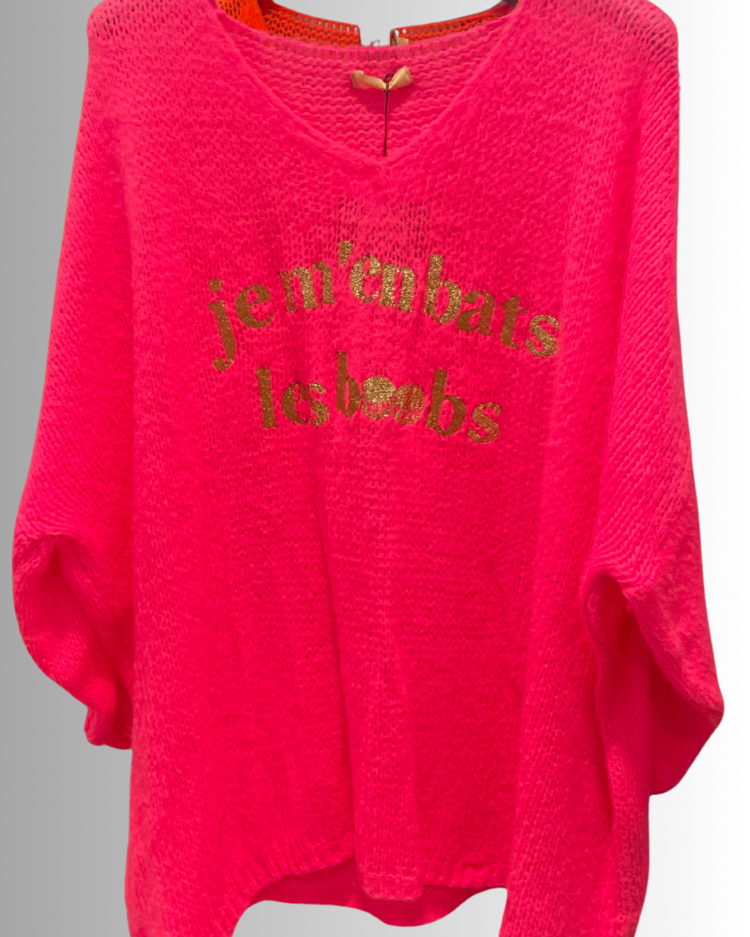 Pull femme oversize fun et décontracté fushia