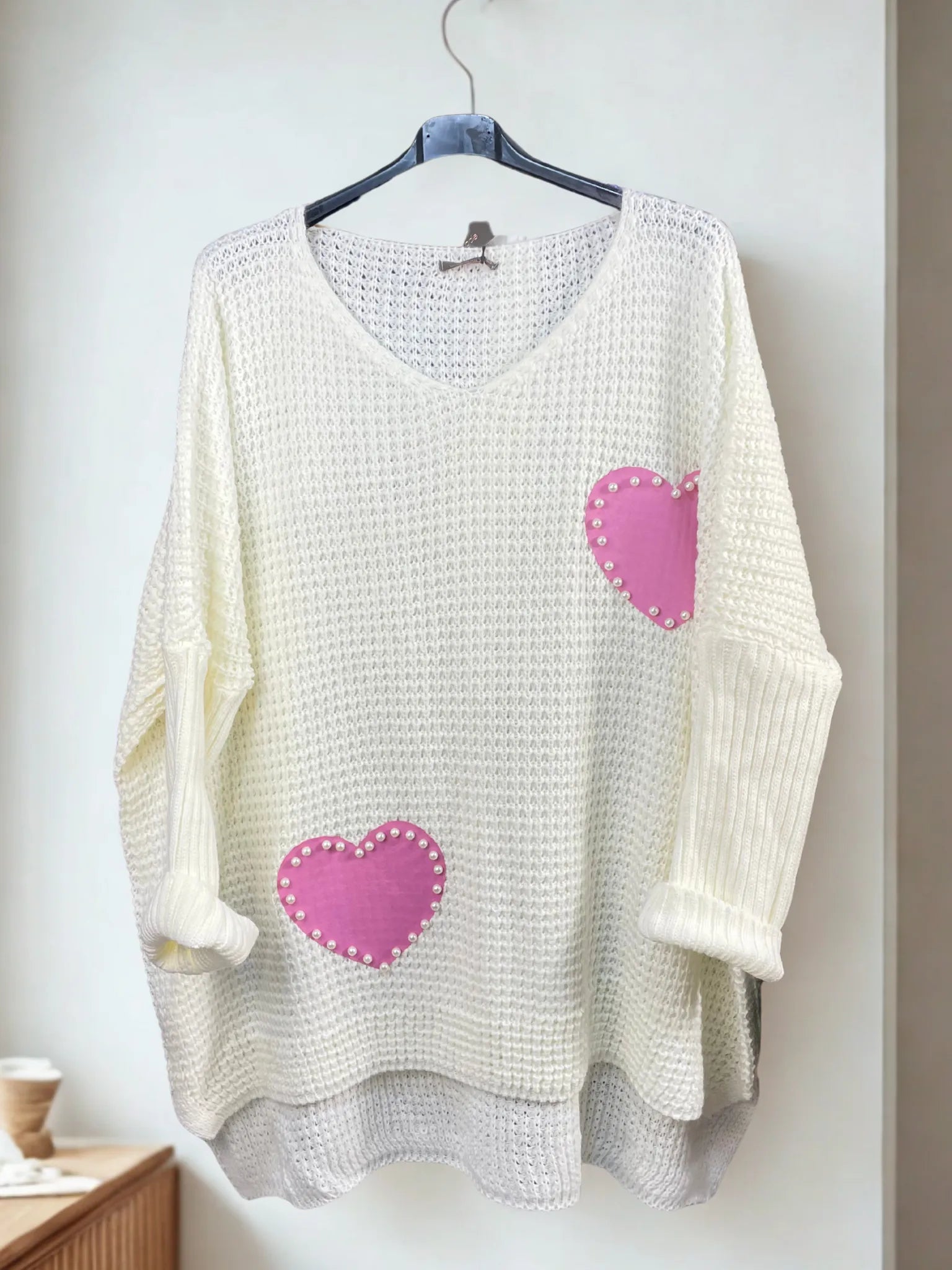 Pull “Love Pearls” – Douceur & Cœur ❤️