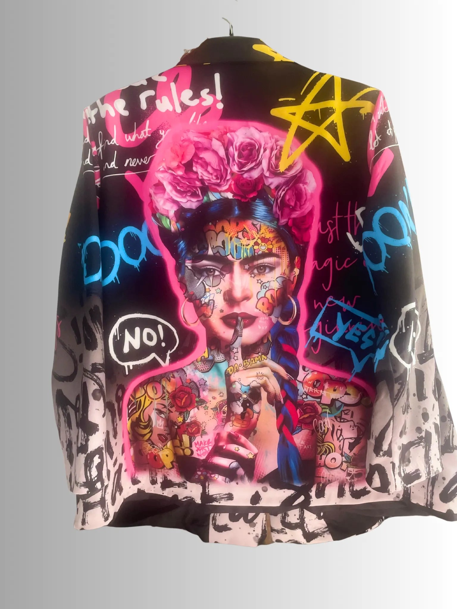 Blazer femme imprimé Frida Kahlo pop art street style – made in Italy
