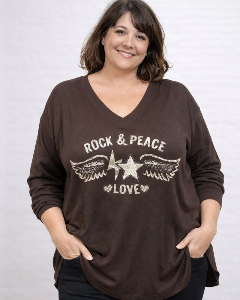 Pull Rock & Peace angora oversize ailes ange étoile éclair made in Italy