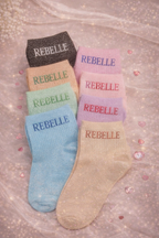 Chaussettes Rebelle paillettes intégrées 76% coton 36-42 palette de couleurs