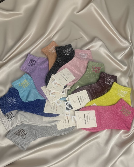 Palette complète 12 coloris socquettes Casse-Pieds – arc-en-ciel fun
