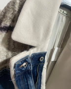 Manteau S.Woman carreaux beige marron coupe oversize 68x104 cm