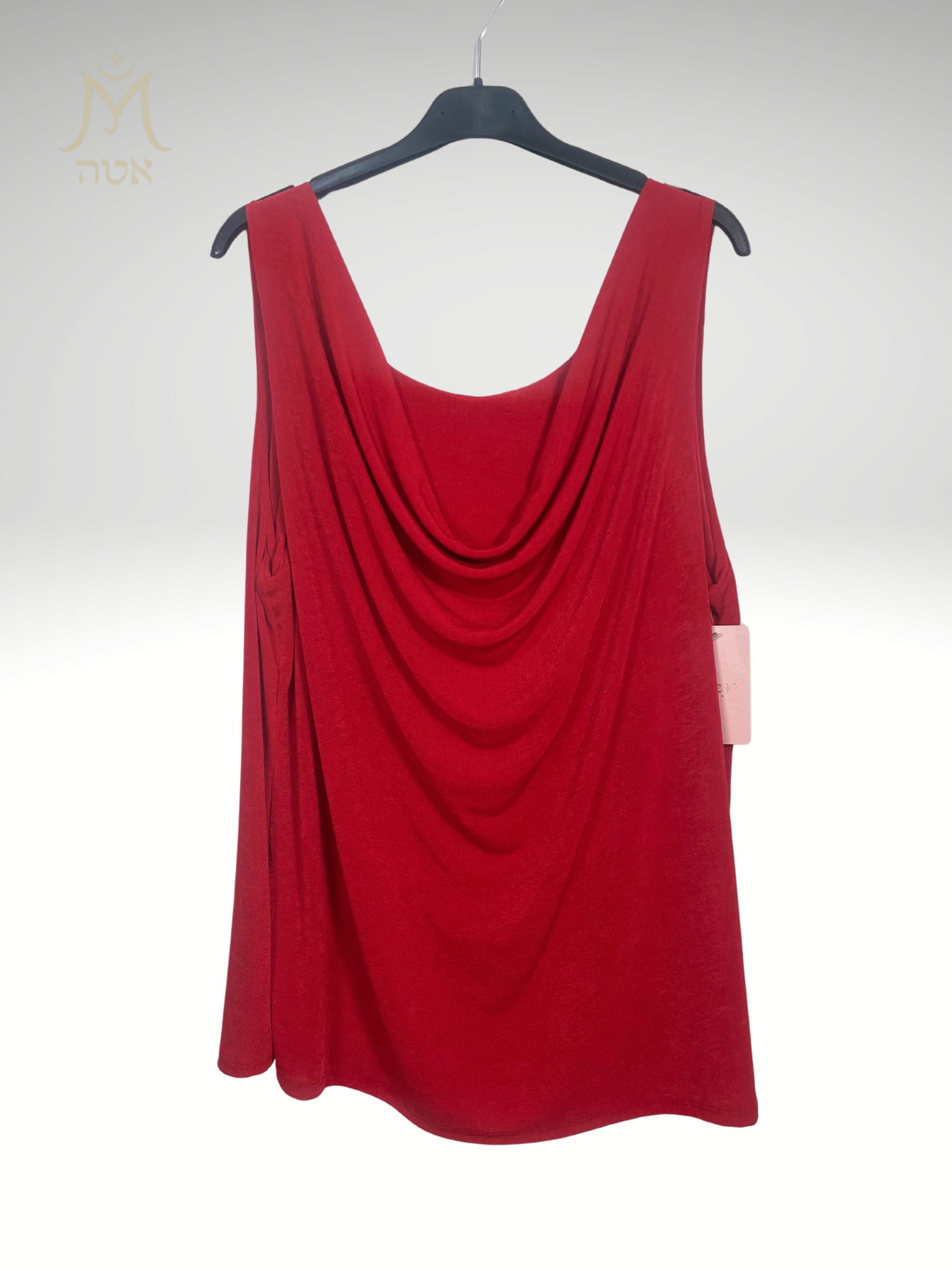 Top satiné rouge made in Italy – vue complète – Mam’sailes