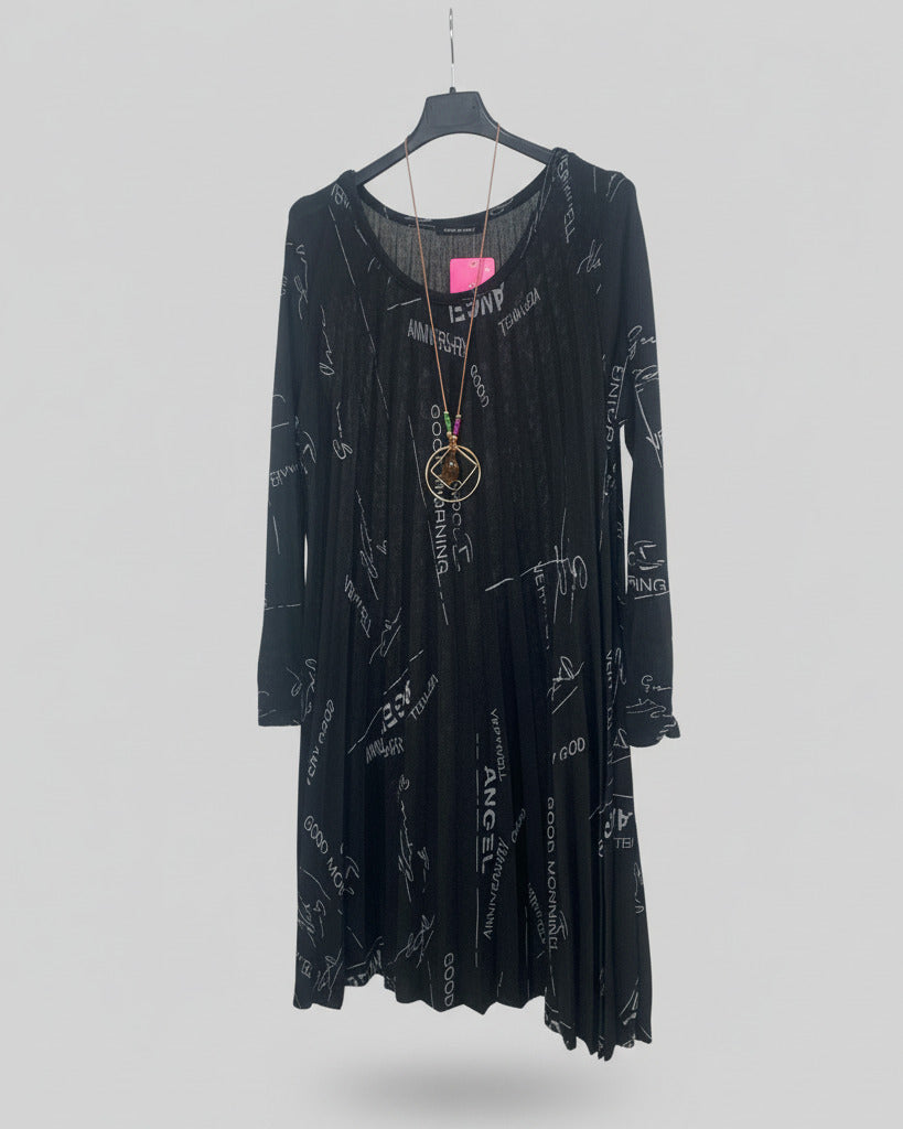 Robe fluide noire extensible 36-50 italienne