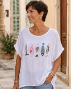 teeshirt blanc ambiance méditeranéen