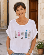 tee shirt voile de coton blanc, made in italy