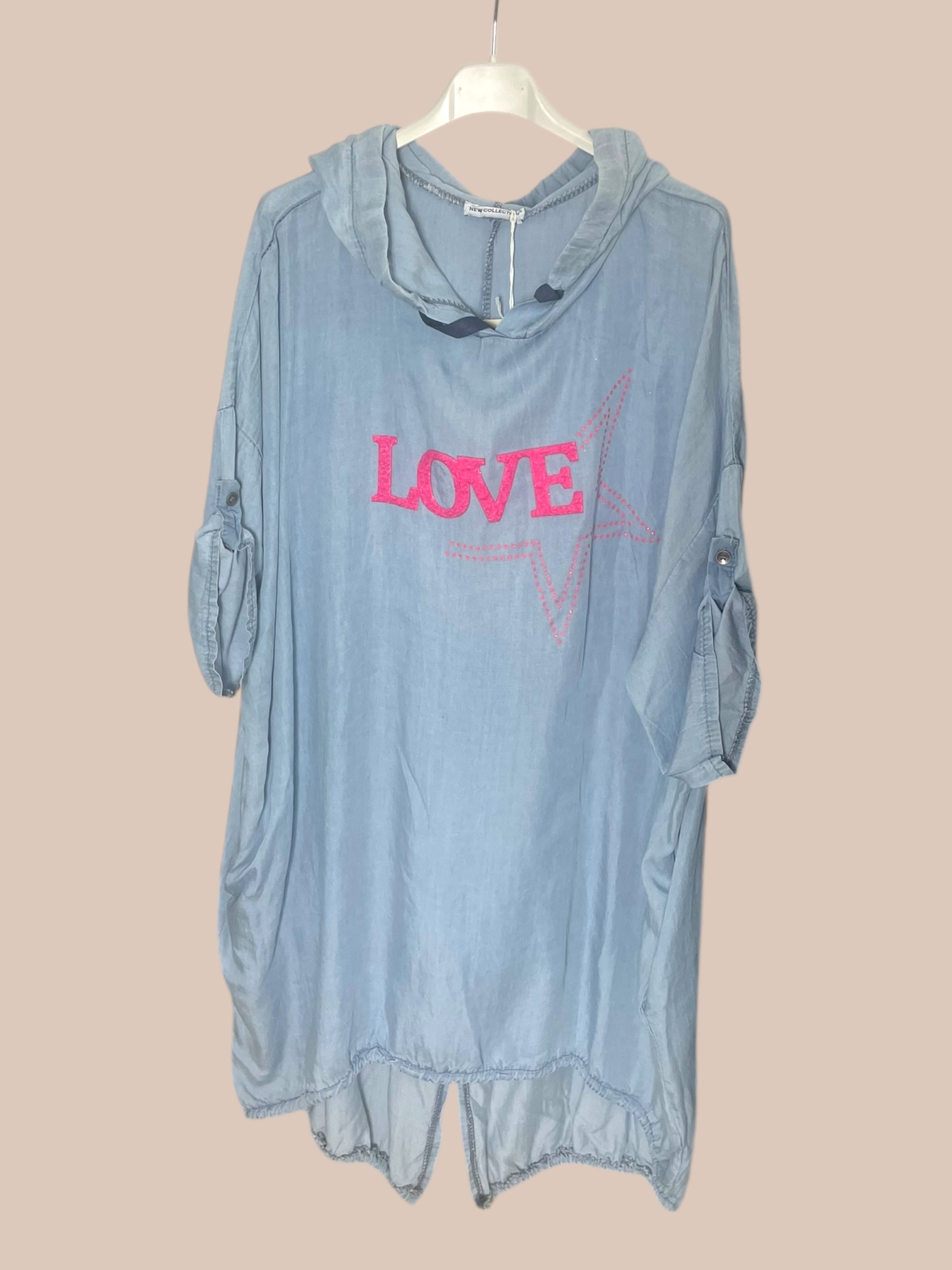tunique robe effet jean femme grande taille lyocell made in italy